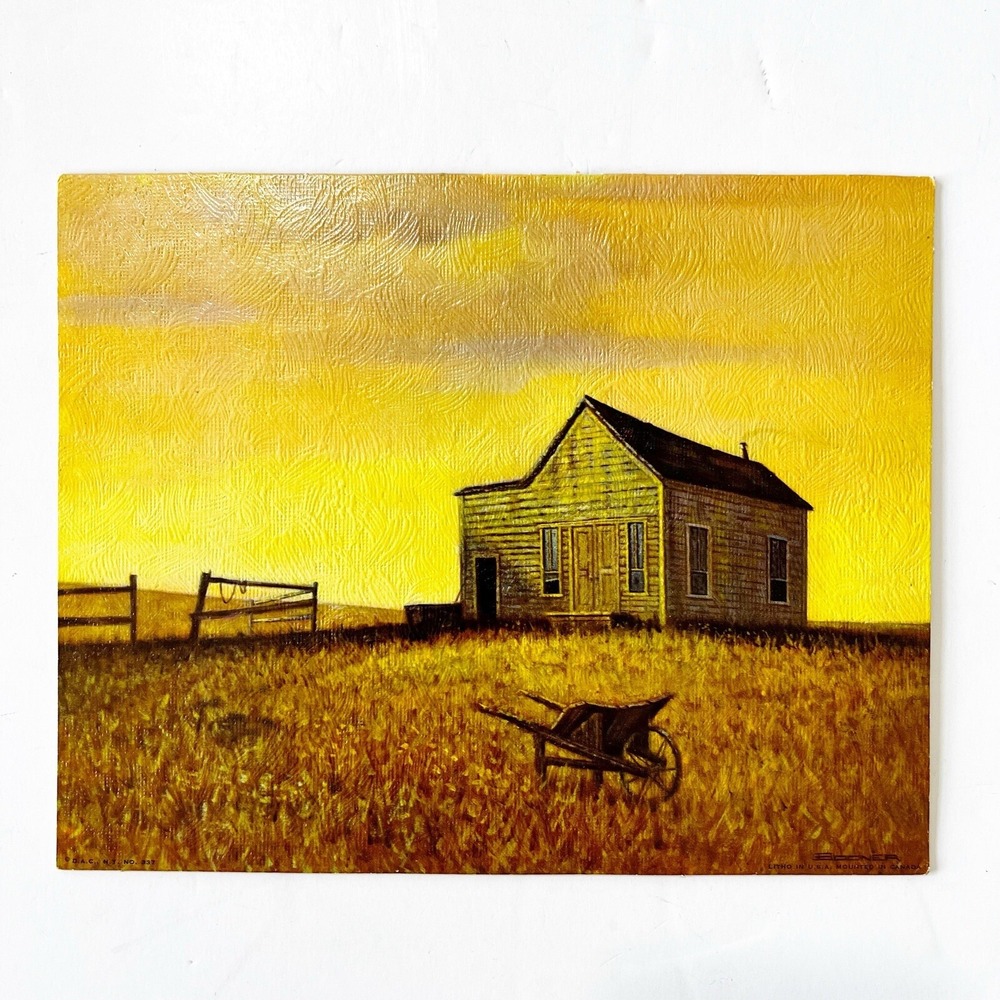 Winde Fine Prints Prairie Scene Bodner 8X10 Midwest Vintage Litho No. 337 Golden
